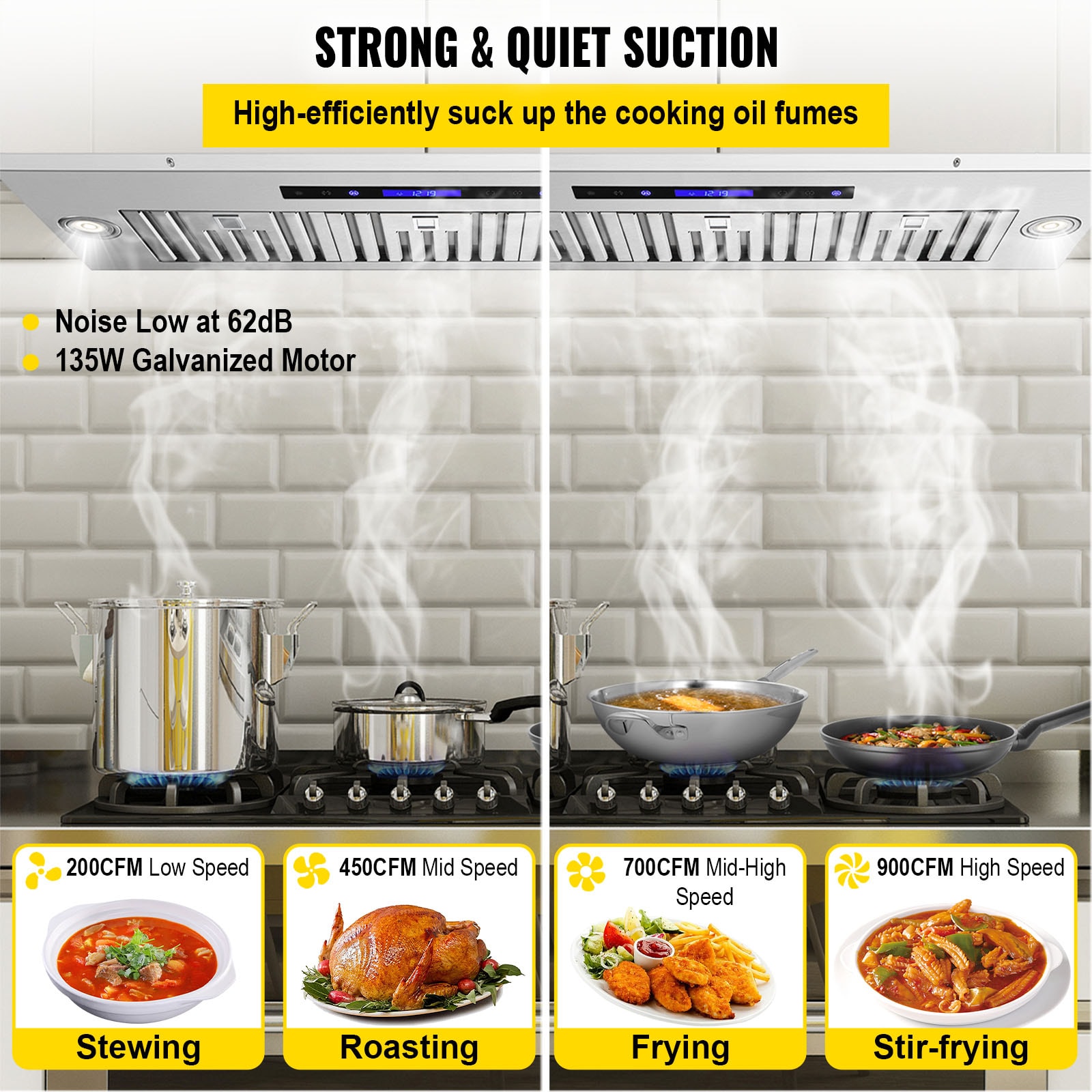 Stainless Steel Built-in Range Hood With Touch And Remote Control_voghion.com